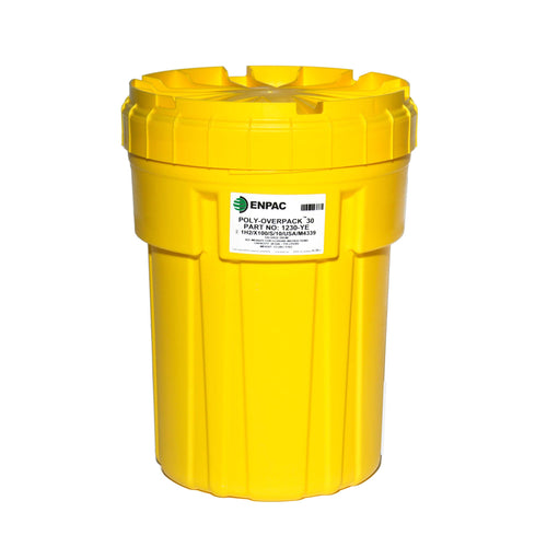 30-Gallon Poly-Overpack® Salvage Drum, Yellow