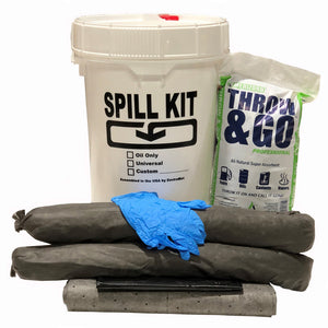 5 Gal Oil Universal Spill Kit w/Screw Top Lid
